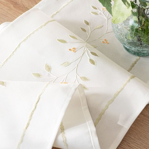 ZIELONA MELODIA Bieżnik z haftem, szerokość 38cm x wysokość 140cm, kolor 001 biały 291829/KSP/L01/038140/1