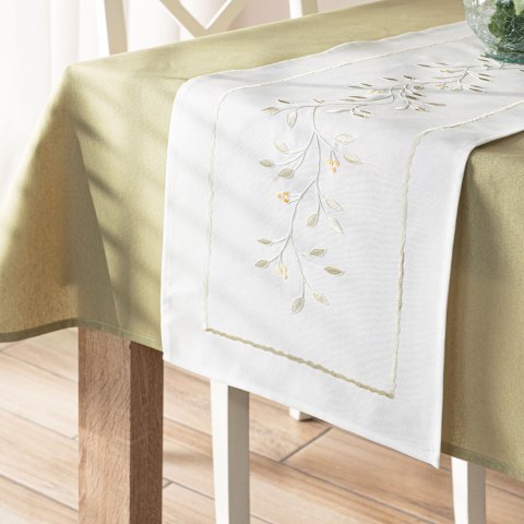 ZIELONA MELODIA Bieżnik z haftem, szerokość 38cm x wysokość 140cm, kolor 001 biały 291829/KSP/L01/038140/1