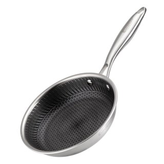 PATELNIA STALOWA 20cm Z POWŁOKĄ PLASTER MIODU E-7545