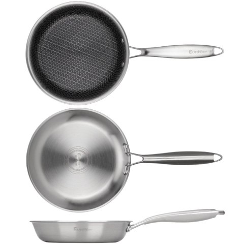 PATELNIA STALOWA 22cm Z POWŁOKĄ PLASTER MIODU E-7546