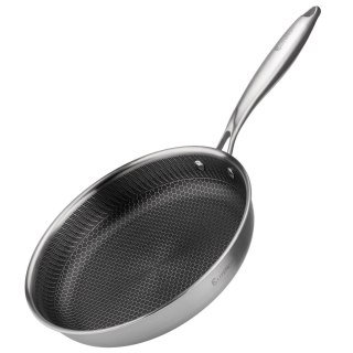 PATELNIA STALOWA 26cm Z POWŁOKĄ PLASTER MIODU E-7548