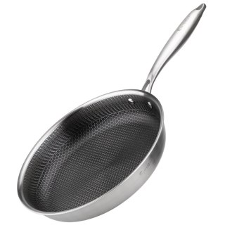 PATELNIA STALOWA 28cm Z POWŁOKĄ PLASTER MIODU E-7549