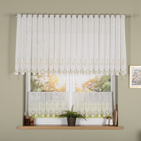 Zazdrostka haftowana w kwiaty, wysokość 90 cm, kolor 010 jasny kremowy 224338/684/010/000090/1