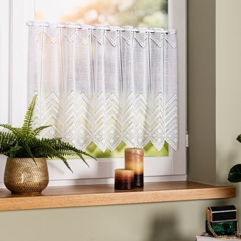 Zazdrostka żakardowa z samym dołem, wysokość 50cm, kolor 001 biały 362870/000/001/000050/1