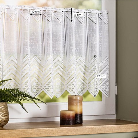 Zazdrostka żakardowa z samym dołem, wysokość 70cm, kolor 001 biały 362870/000/001/000070/1