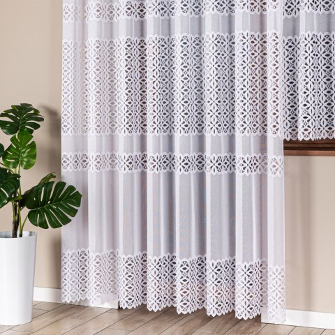 ADRIANNA Firanka żakardowa gotowa na prosto, szerokość 300 x wysokość 250cm, kolor 001 biały 018869/FBP/001/300250/1