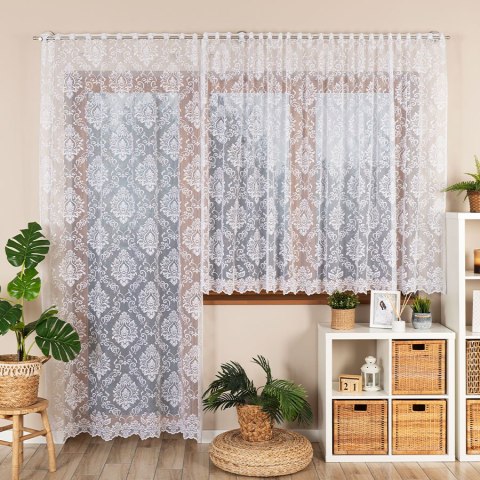 APOLONIA Firanka żakardowa gotowa na prosto, szerokość 140 x wysokość 230cm, kolor 001 biały 022702/FBP/001/140230/1