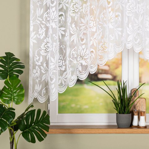 BARBARA Firanka żakardowa odpasowana, szerokość 300 x wysokość 140cm, kolor 001 biały 301101/FBL/001/300140/1