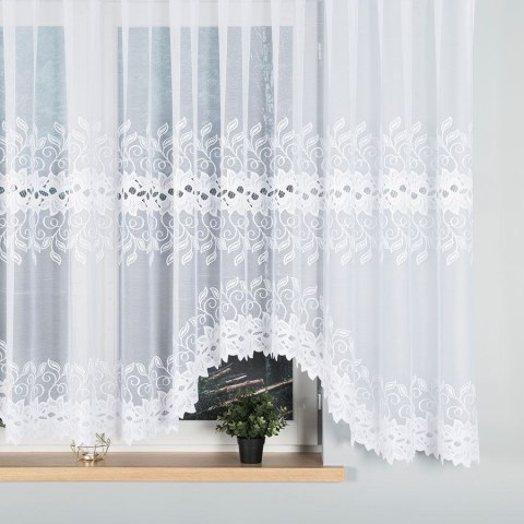 BASTIA Firanka żakardowa gotowa, szerokość 600 x wysokość 160cm, kolor 001 biały 648107/FBL/001/600160/1