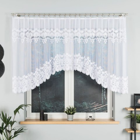 DARIA Firanka żakardowa odpasowana, szerokość 300 x wysokość 120cm, kolor 001 biały 018982/FOL/001/000121/1