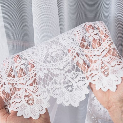 DARIA Firanka żakardowa odpasowana, szerokość 300 x wysokość 120cm, kolor 001 biały 018982/FOL/001/000121/1
