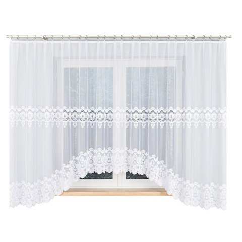 DARIA Firanka żakardowa odpasowana, szerokość 450 x wysokość 175cm, kolor 001 biały 018982/FOL/001/000172/1