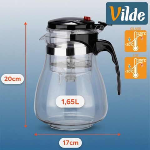 DZBANEK SZKLANY 1,65L Z ZAPARZACZEM SPUSTOWYM DO HERBATY ZIÓŁ 259418