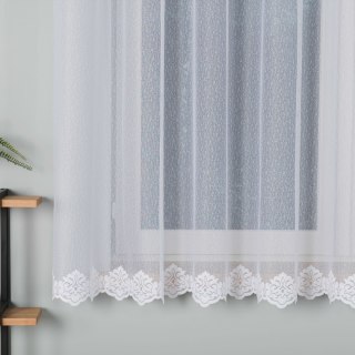 Firanka żakardowa ze wzorem na samym dole, wysokość 160cm, kolor 001 biały 023405/000/001/000160/1