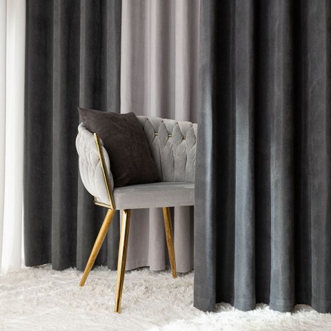 MILAS Tkanina dekoracyjna, wysokość 300cm, kolor 800 ciepły grafitowy MILAS0/000/800/000300/1