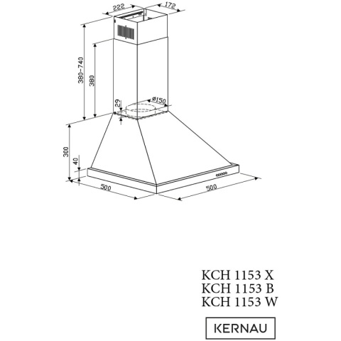 Okap kominowy Kernau KCH 1153 X