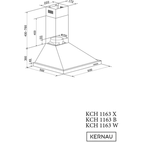 Okap kominowy Kernau KCH 1163 B