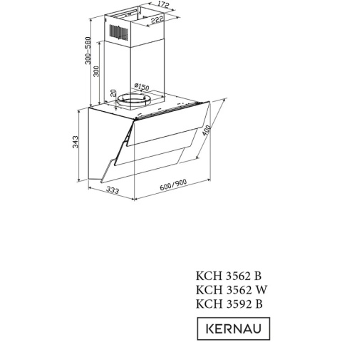 Okap kominowy Kernau KCH 3562 B