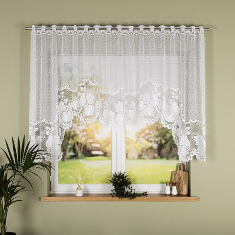 PELAGIA Firanka żakardowa gotowa, szerokość 300 x wysokość 135cm, kolor 001 biały 361250/FBL/001/300135/1