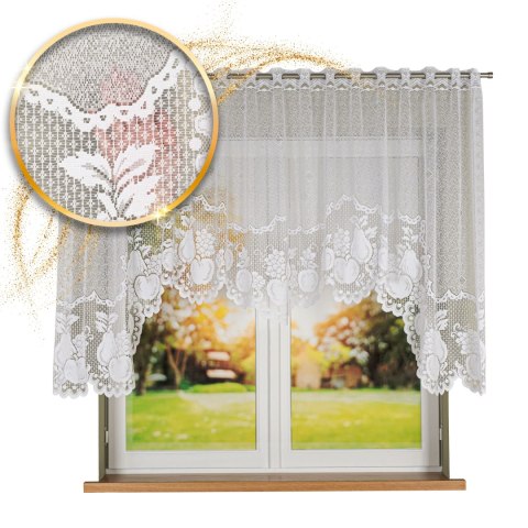 PELAGIA Firanka żakardowa gotowa, szerokość 300 x wysokość 135cm, kolor 001 biały 361250/FBL/001/300135/1