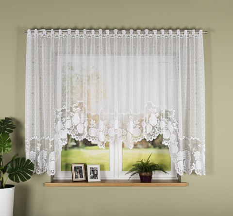 PELAGIA Firanka żakardowa gotowa, szerokość 400 x wysokość 160cm, kolor 001 biały 361250/FBL/001/400160/1