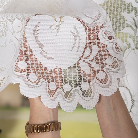 PELAGIA Firanka żakardowa gotowa, szerokość 400 x wysokość 160cm, kolor 001 biały 361250/FBL/001/400160/1