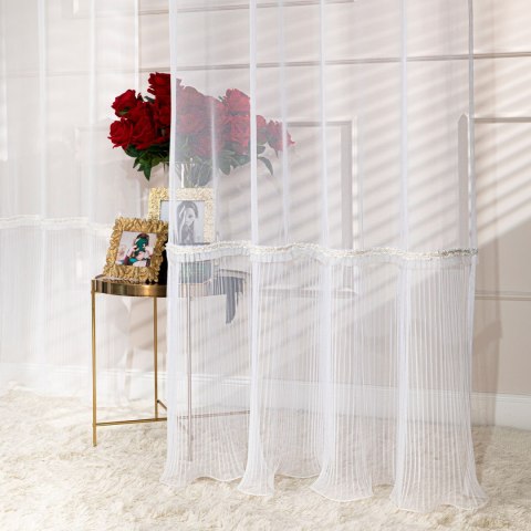 ORENA Firana gotowa na przelotkach, szerokość 140cm x wysokość 250cm, kolor 001 biały 626607/FGP/001/140250/1