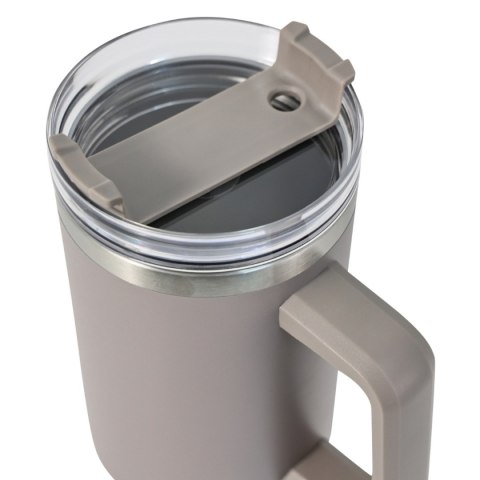 STALOWY KUBEK TERMICZNY TERMOS 1100ml Z RĄCZKĄ I SŁOMKĄ KLAUSBERG KB-7943