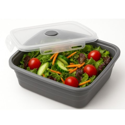 ZESTAW 4 SILIKONOWYCH SKŁADANYCH POJEMNIKÓW NA ŻYWNOŚĆ POKRYWAMI 3345