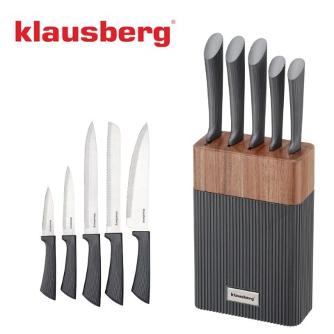 ZESTAW NOŻY W BLOKU AKACJOWYM KLAUSBERG KB-7979