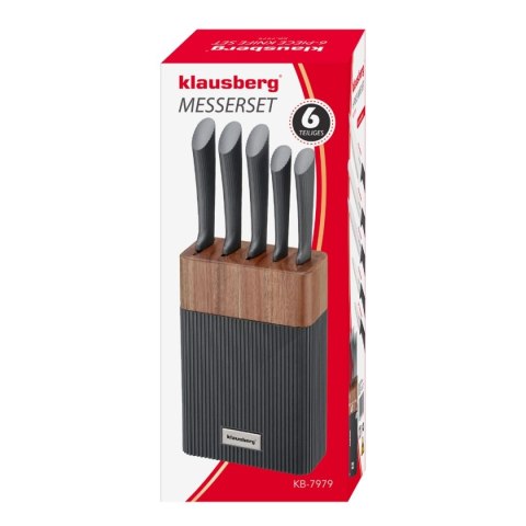 ZESTAW NOŻY W BLOKU AKACJOWYM KLAUSBERG KB-7979