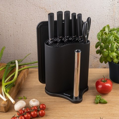 ZESTAW NOŻY W STOJAKU Z DESKĄ I CHWYTEM NA RĘCZNIK KLAUSBERG KB-7978