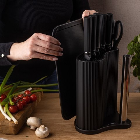 ZESTAW NOŻY W STOJAKU Z DESKĄ I CHWYTEM NA RĘCZNIK KLAUSBERG KB-7978