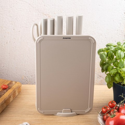 ZESTAW NOŻY W STOJAKU Z DESKĄ I CHWYTEM NA RĘCZNIK KLAUSBERG KB-7979