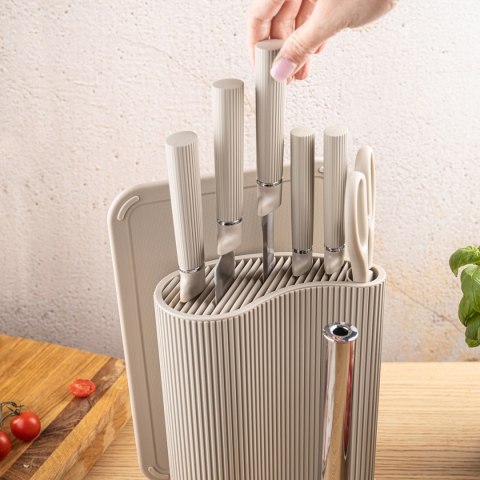 ZESTAW NOŻY W STOJAKU Z DESKĄ I CHWYTEM NA RĘCZNIK KLAUSBERG KB-7979