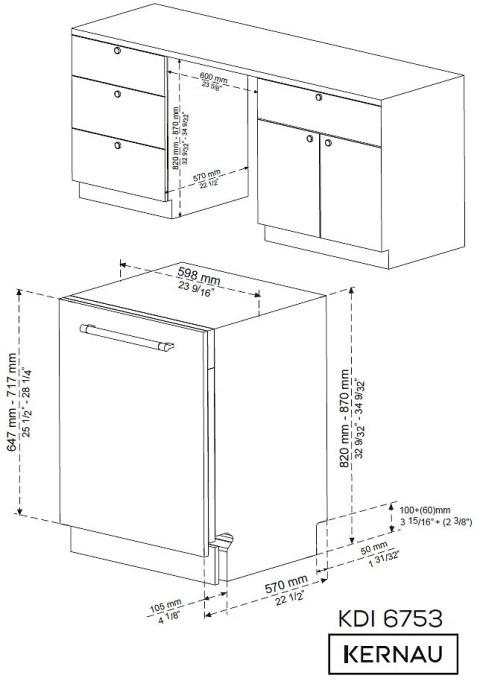 Zmywarka do zabudowy 60 cm Kernau KDI 6753
