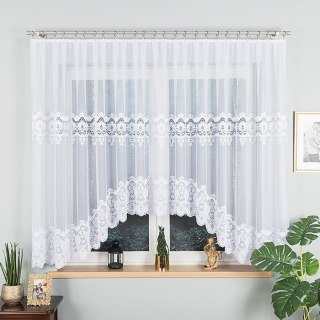 DARIA Firanka żakardowa odpasowana, szerokość 500 x wysokość 160cm, kolor 001 biały 018982/FOL/001/000163/1