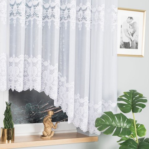 DARIA Firanka żakardowa odpasowana, szerokość 500 x wysokość 160cm, kolor 001 biały 018982/FOL/001/000163/1