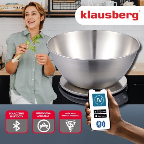 ELEKTRONICZNA WAGA KUCHENNA 5kg/1.8l KLAUSBERG KB-7939 Bluetooth