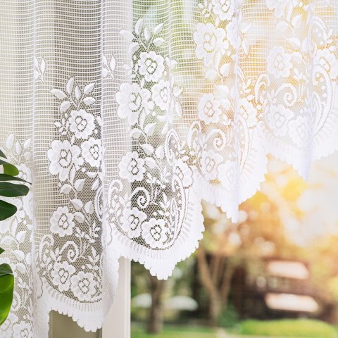 SARA Firanka żakardowa gotowa, szerokość 300 x wysokość 140cm, kolor 001 biały 044330/FBL/001/300140/1