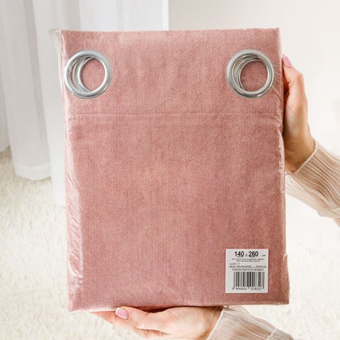 SOFT Zasłona gotowa na przelotkach, szerokość 140cm x wysokość 260cm, kolor 002 beżowy TD0035/ZGP/002/140260/1