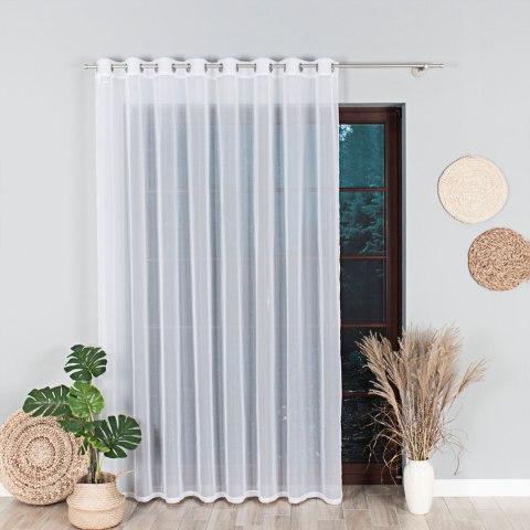 WOLINA Firana gotowa woalowa na przelotkach, szerokość 200cm x wysokość 250cm, kolor biały 001 002301/FGP/001/200250/1