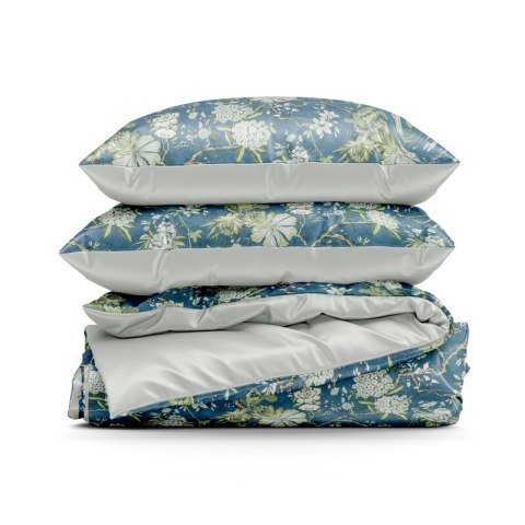 KOMPLET POŚCIELI SATYNOWEJ SPRING 68 140 X 200 CM NIEBIESKI