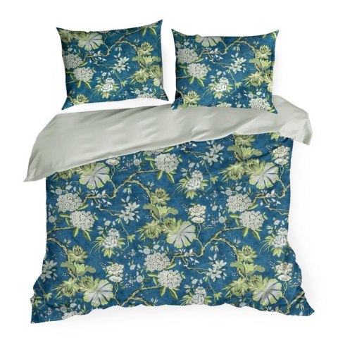 KOMPLET POŚCIELI SATYNOWEJ SPRING 68 160 X 200 CM NIEBIESKI