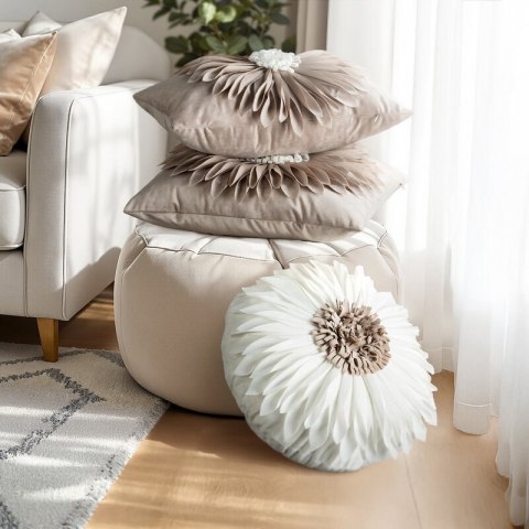 POSZEWKA FLORES 3 45 X 45 CM KREMOWY