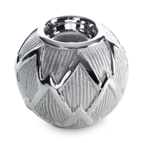 ŚWIECZNIK DEKORACYJNY SAELA (01) O 10 X 10 CM SREBRNY