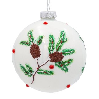 BOMBKA CHOINKOWA SZKLANA O 10 CM BIAŁY