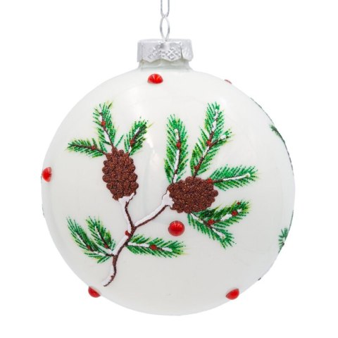 BOMBKA CHOINKOWA SZKLANA O 10 CM BIAŁY