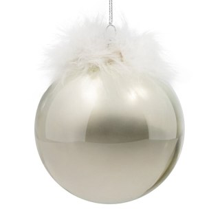 BOMBKA CHOINKOWA SZKLANA O 10 CM SREBRNY