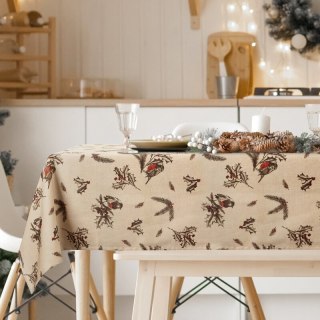 OBRUS ŚWIĄTECZNY MELODY 140 X 200 CM BEŻOWY